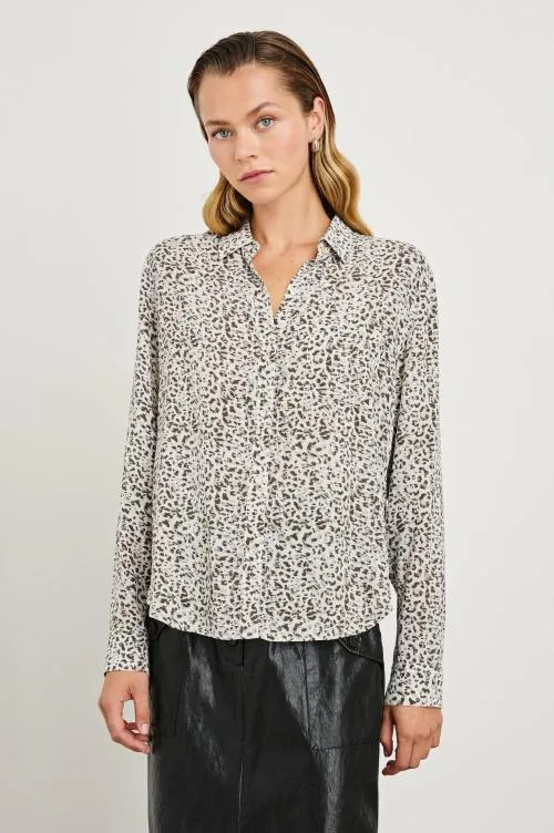 Women Rails Tops Josephine Shirt Charcoal Watercolor Cheetah Women Rails Tops Josephine Shirt Charcoal Watercolor Cheetah