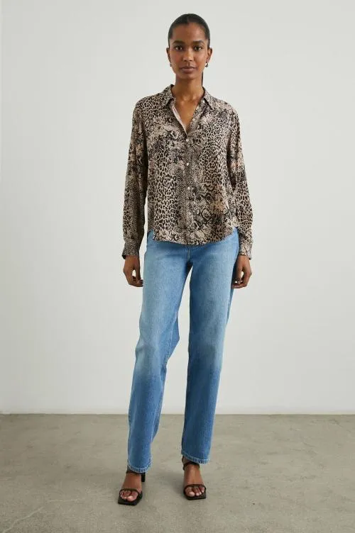 Women Rails Tops Josephine Shirt Taupe Mixed Animal Women Rails Tops Josephine Shirt Taupe Mixed Animal
