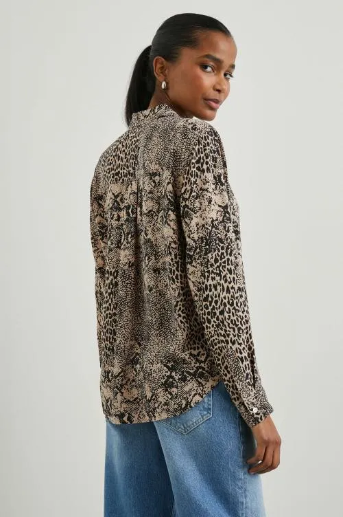 Women Rails Tops Josephine Shirt Taupe Mixed Animal Women Rails Tops Josephine Shirt Taupe Mixed Animal