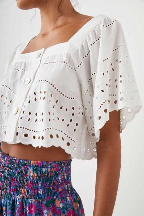 Women Rails Tops Kit Top White Eyelet Embroidery Women Rails Tops Kit Top White Eyelet Embroidery