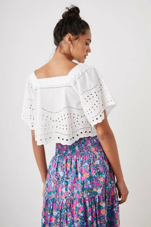 Women Rails Tops Kit Top White Eyelet Embroidery Women Rails Tops Kit Top White Eyelet Embroidery