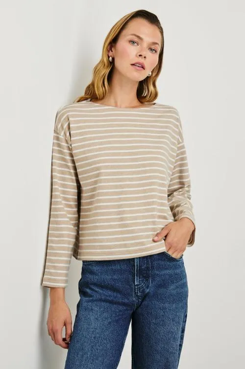 Women Rails Tops Macy Top Heather Beige Stripe