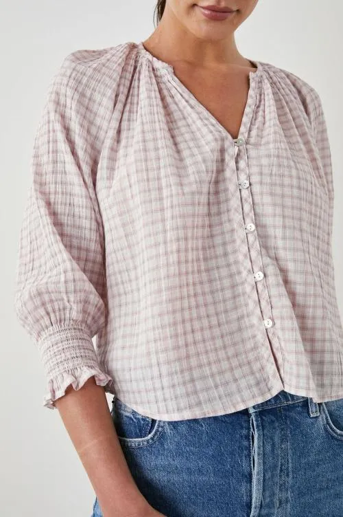 Women Rails Tops Mariah Top Soft Rose Check Women Rails Tops Mariah Top Soft Rose Check