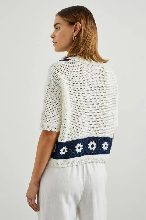 Women Rails Tops Milan Top Navy Crochet Daisies Women Rails Tops Milan Top Navy Crochet Daisies