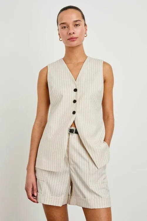 Women Rails Tops Mylah Vest Birch Pinstripe