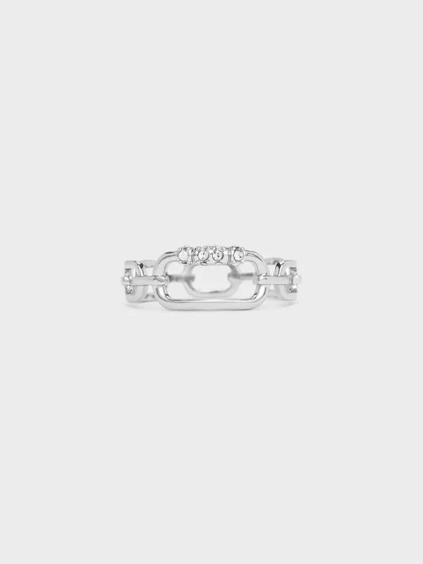 Women Reagan Crystal ChainLink Ring 8211 Silver CHARLES and KEITH Rings