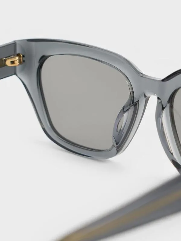 Women Recycled Acetate CatEye Sunglasses 8211 Navy CHARLES and KEITH Cateye