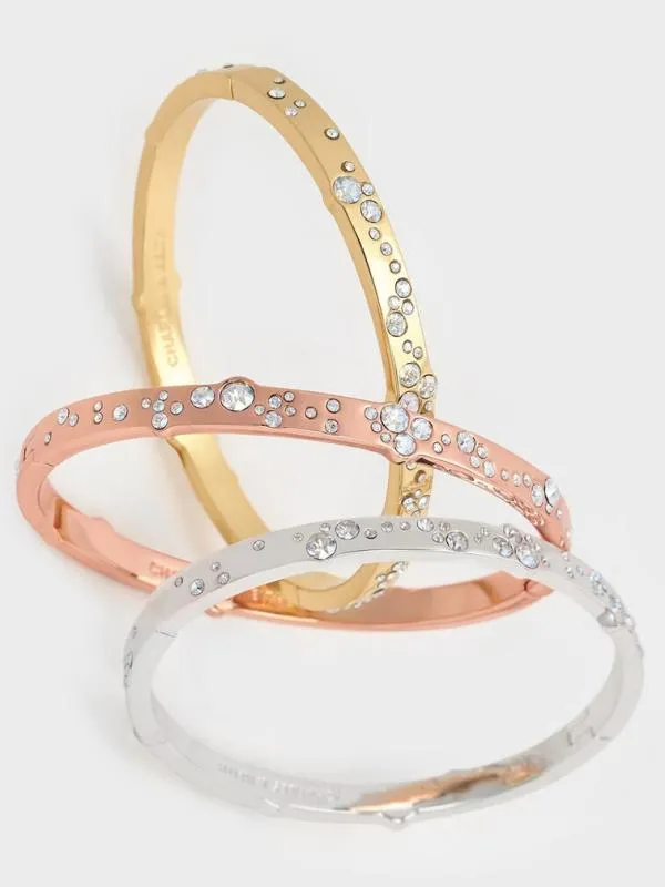 Women Reverie Crystal Bangle 8211 Gold CHARLES and KEITH Bracelets