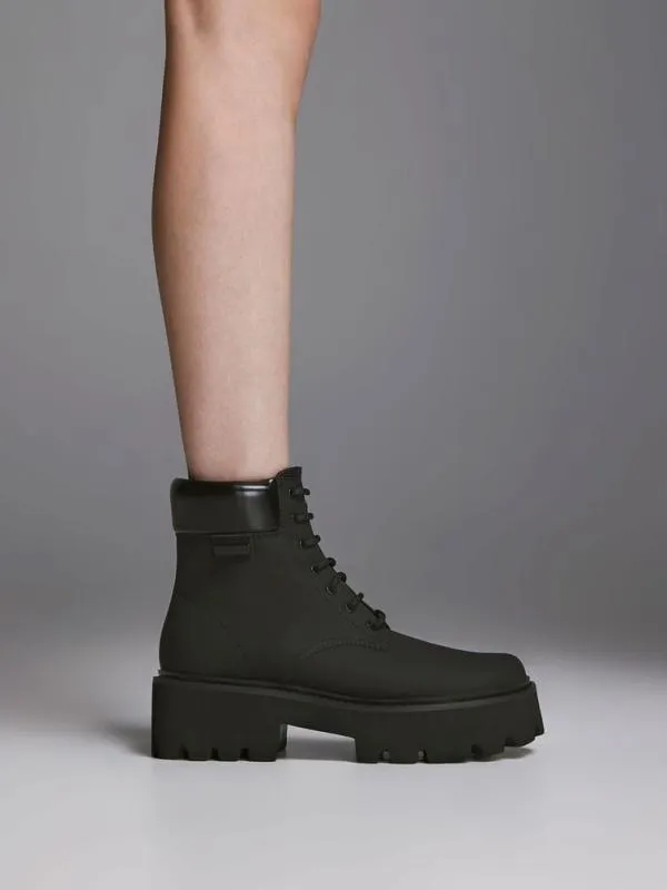 Women Ripley Ridged Sole Ankle Boots 8211 Black CHARLES and KEITH Boots