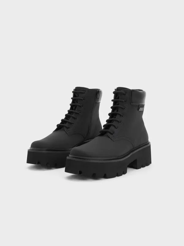 Women Ripley Ridged Sole Ankle Boots 8211 Black CHARLES and KEITH Boots