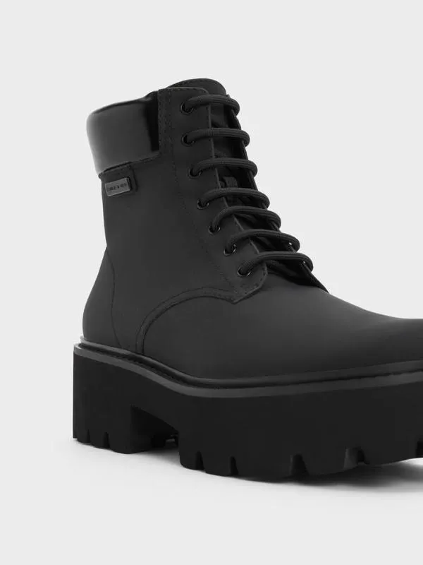 Women Ripley Ridged Sole Ankle Boots 8211 Black CHARLES and KEITH Boots
