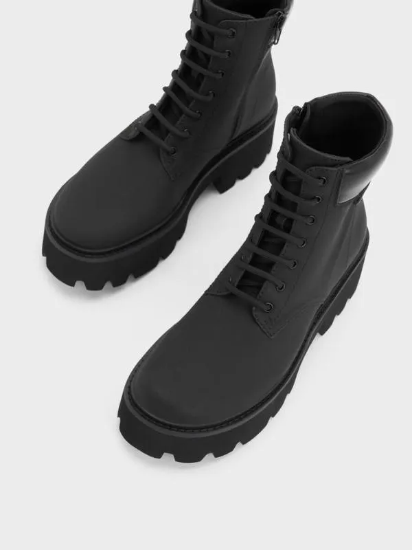 Women Ripley Ridged Sole Ankle Boots 8211 Black CHARLES and KEITH Boots