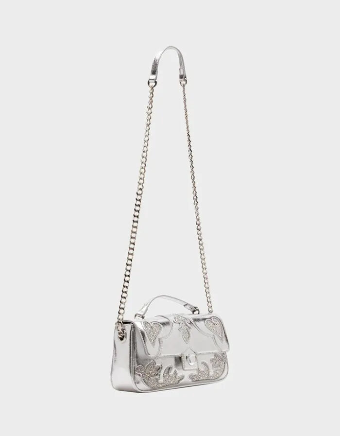 Women RODEO RHINESTONES FLAP BAG SILVER Silver Betsey Johnson Women RODEO RHINESTONES FLAP BAG SILVER Silver Betsey Johnson