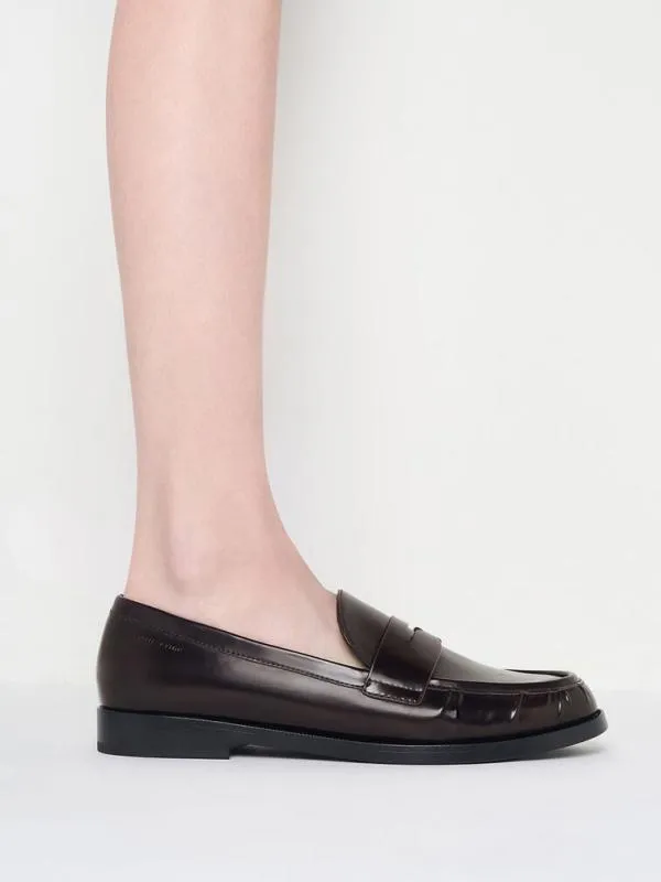 Women Ruched Penny Loafers 8211 Burgundy CHARLES and KEITH Flats