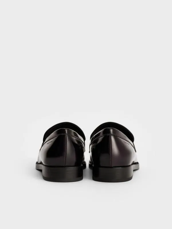 Women Ruched Penny Loafers 8211 Burgundy CHARLES and KEITH Flats