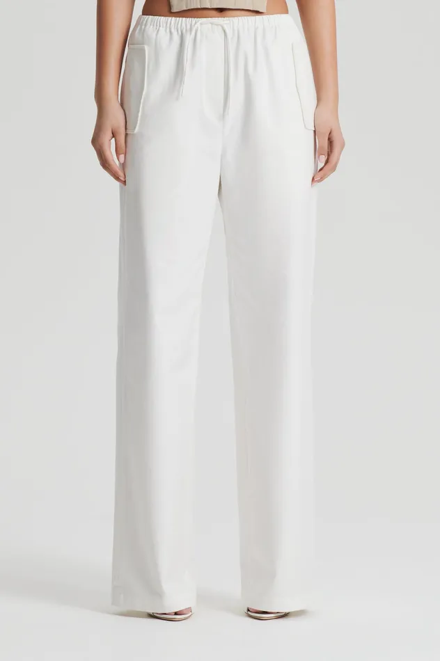 Women Scanlan Theodore POCKET CARGO WHITE Trousers Women Scanlan Theodore POCKET CARGO WHITE Trousers