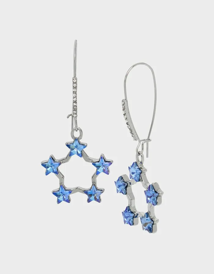 Women SHINE BRIGHT STAR HOOK EARRINGS RHINESTONE Betsey Johnson