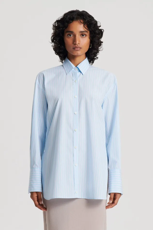 Women Shirts Scanlan Theodore STRIPED SHIRT PALEBLUE Women Shirts Scanlan Theodore STRIPED SHIRT PALEBLUE