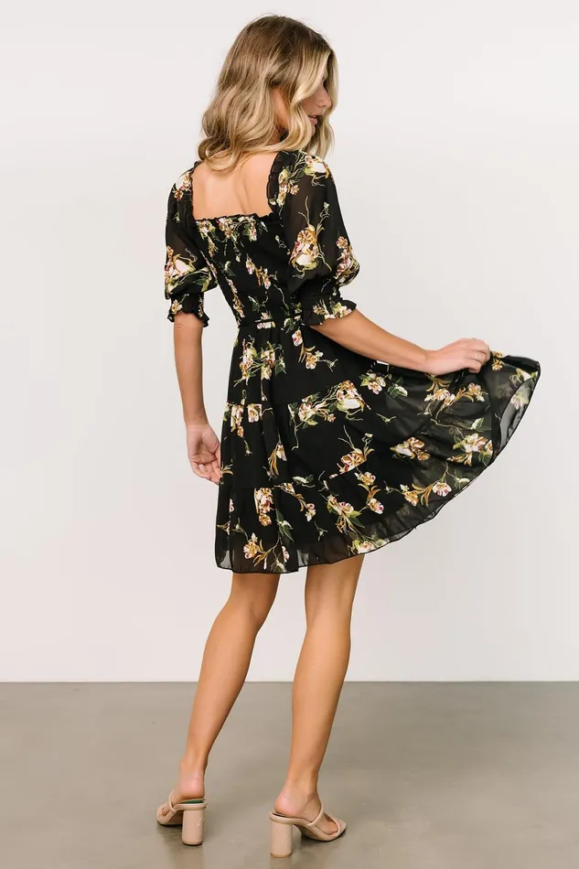 Women Short Dresses Baltic Born Azlyn Smocked Short Dress Night Bloom Floral