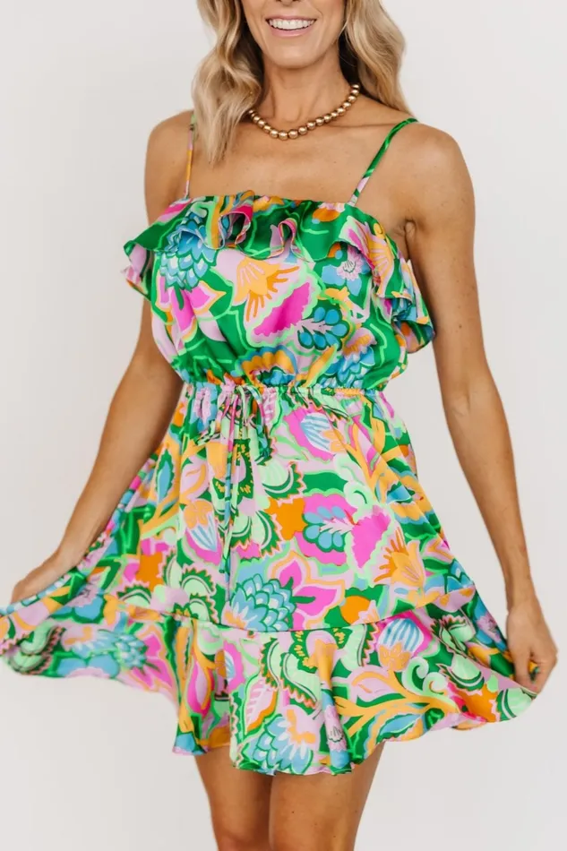 Women Short Dresses Baltic Born Braiden Short Dress Green Multi Floral Women Short Dresses Baltic Born Braiden Short Dress Green Multi Floral