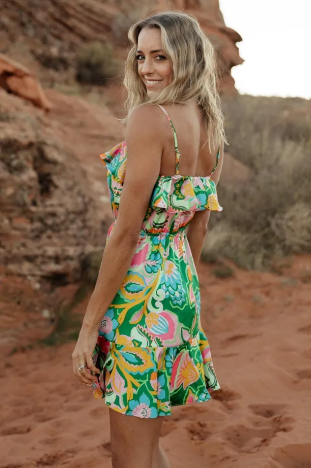 Women Short Dresses Baltic Born Braiden Short Dress Green Multi Floral Women Short Dresses Baltic Born Braiden Short Dress Green Multi Floral