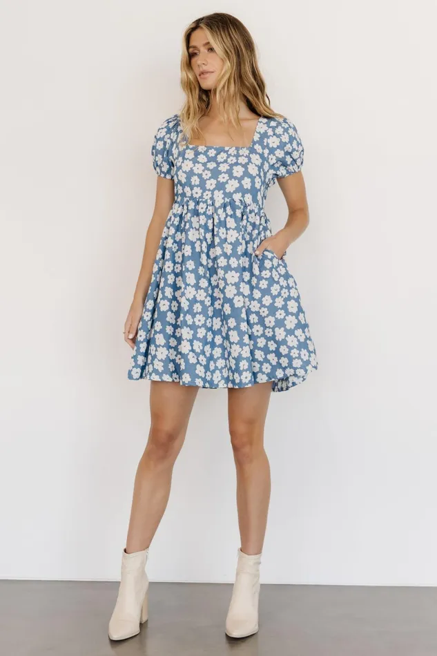 Women Short Dresses Baltic Born McKell Mini Dress Chambray Floral Women Short Dresses Baltic Born McKell Mini Dress Chambray Floral