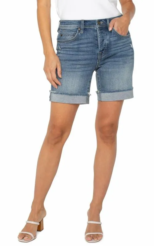 Women Shorts Liverpool Los Angeles The Keeper Short With Fray Cuff Fair Oaks
