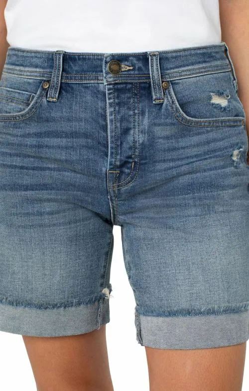 Women Shorts Liverpool Los Angeles The Keeper Short With Fray Cuff Fair Oaks