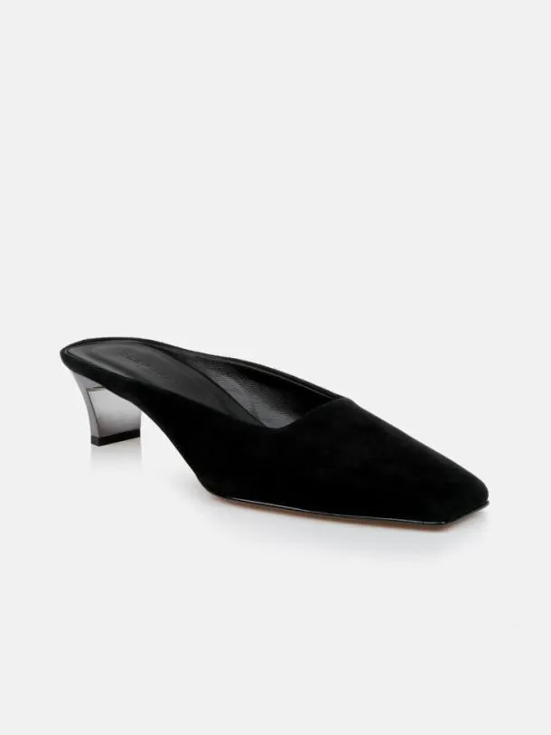 Women SIA Suede Black Clergerie Mules