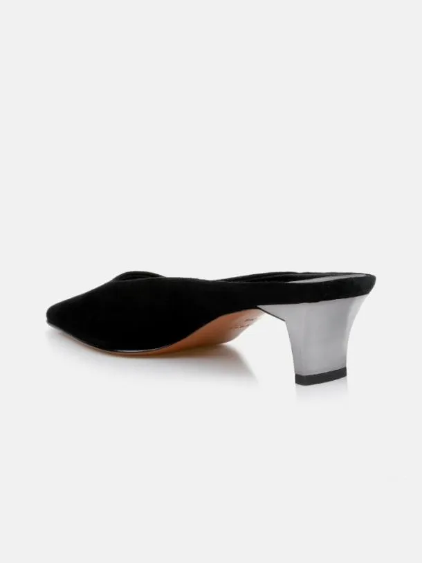Women SIA Suede Black Clergerie Mules