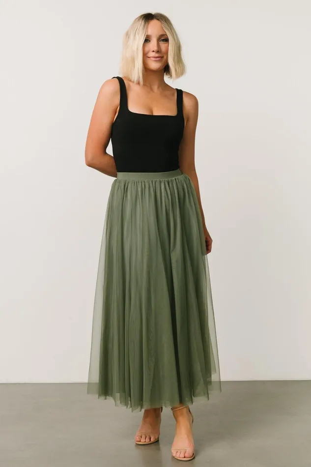 Women Skirts Baltic Born Mila Tulle Skirt Dark Sage