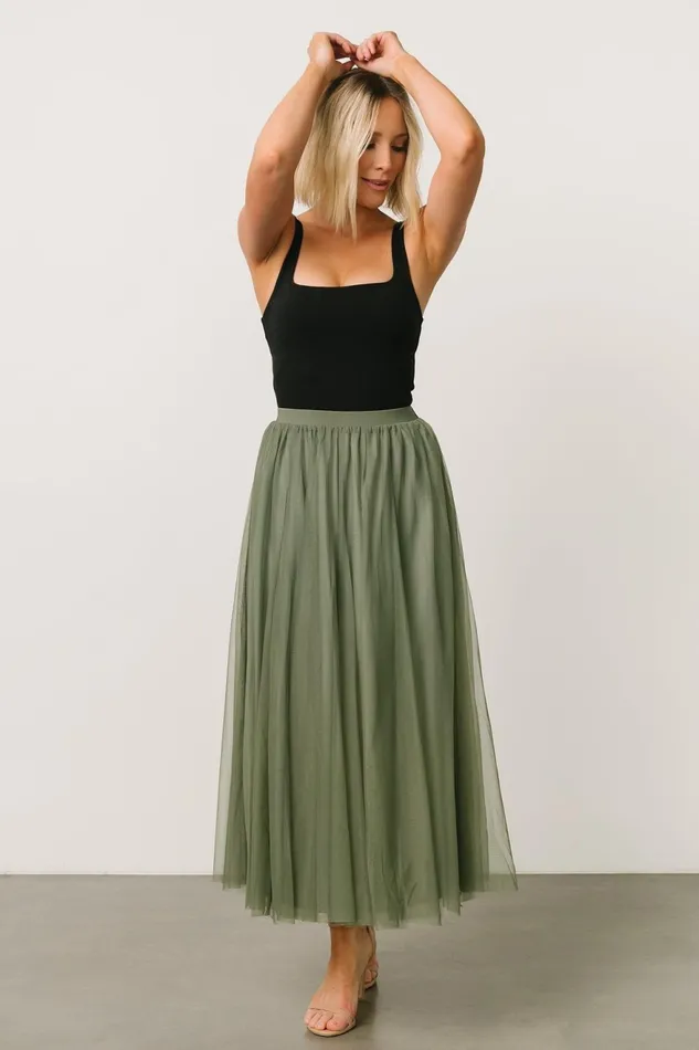 Women Skirts Baltic Born Mila Tulle Skirt Dark Sage