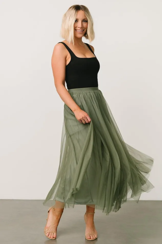Women Skirts Baltic Born Mila Tulle Skirt Dark Sage