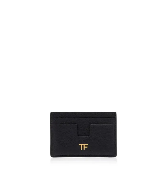 Women Small Leather Goods Tom Ford Grain Leather Classic Tf Card Holder Black