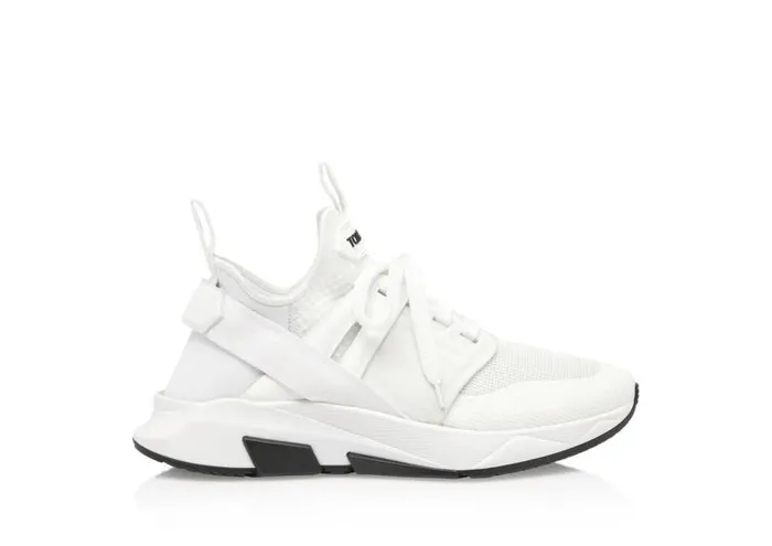 Women Sneakers Tom Ford Nylon Mesh Jago Low Top White