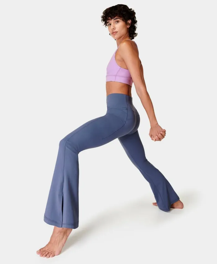 Women Soft Sculpt Flare Yoga Trousers Endless Blue Sweaty Betty Trousers