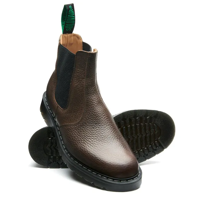 Women Solovair Dealer Boots Gaucho Brown Grain Dealer Boot
