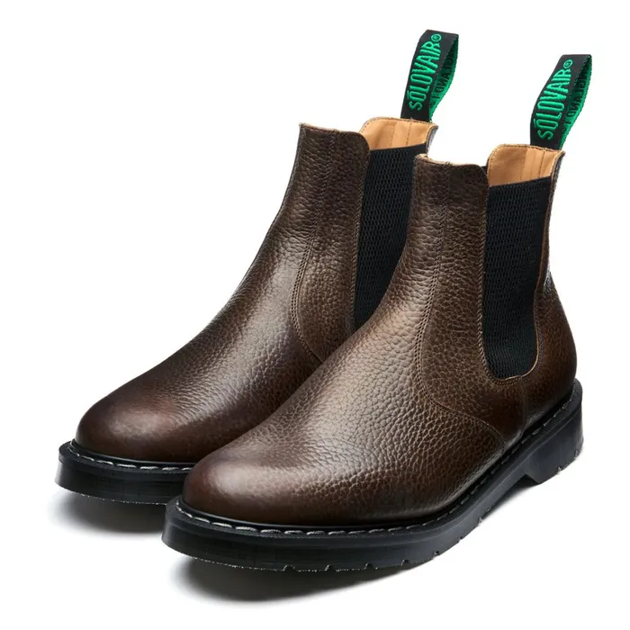 Women Solovair Dealer Boots Gaucho Brown Grain Dealer Boot