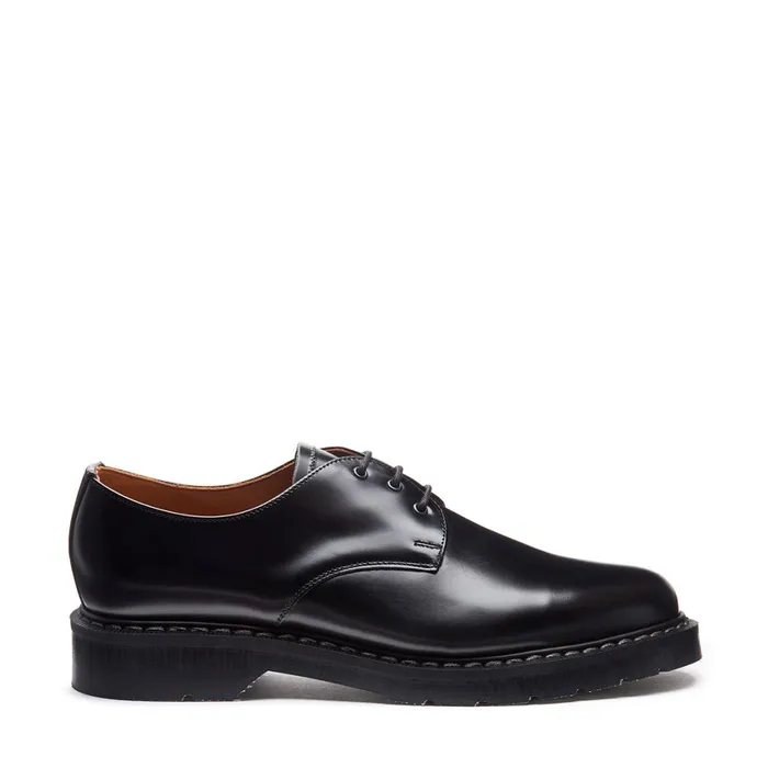 Women Solovair Gibson Shoes Black HiShine Gibson Shoe