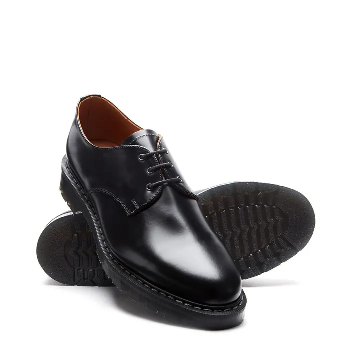 Women Solovair Gibson Shoes Black HiShine Gibson Shoe