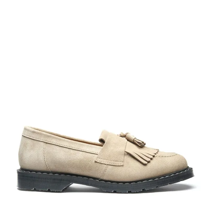 Women Solovair Loafers Sand Suede Tassel Loafer