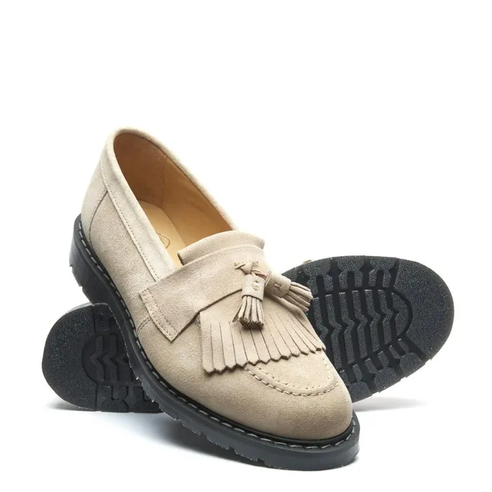 Women Solovair Loafers Sand Suede Tassel Loafer