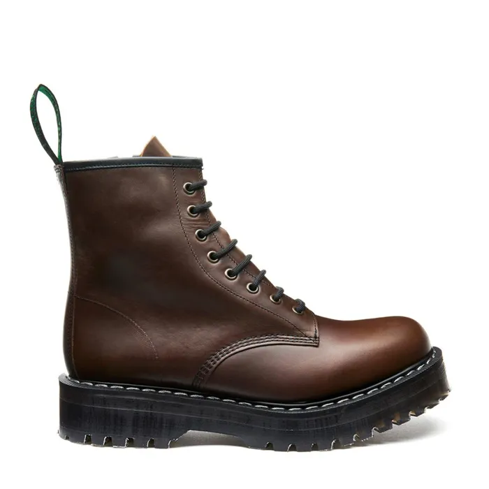 Women Solovair Platform Boots Gaucho Crazy Horse 8 Eye Zipped Platform Derby Boot
