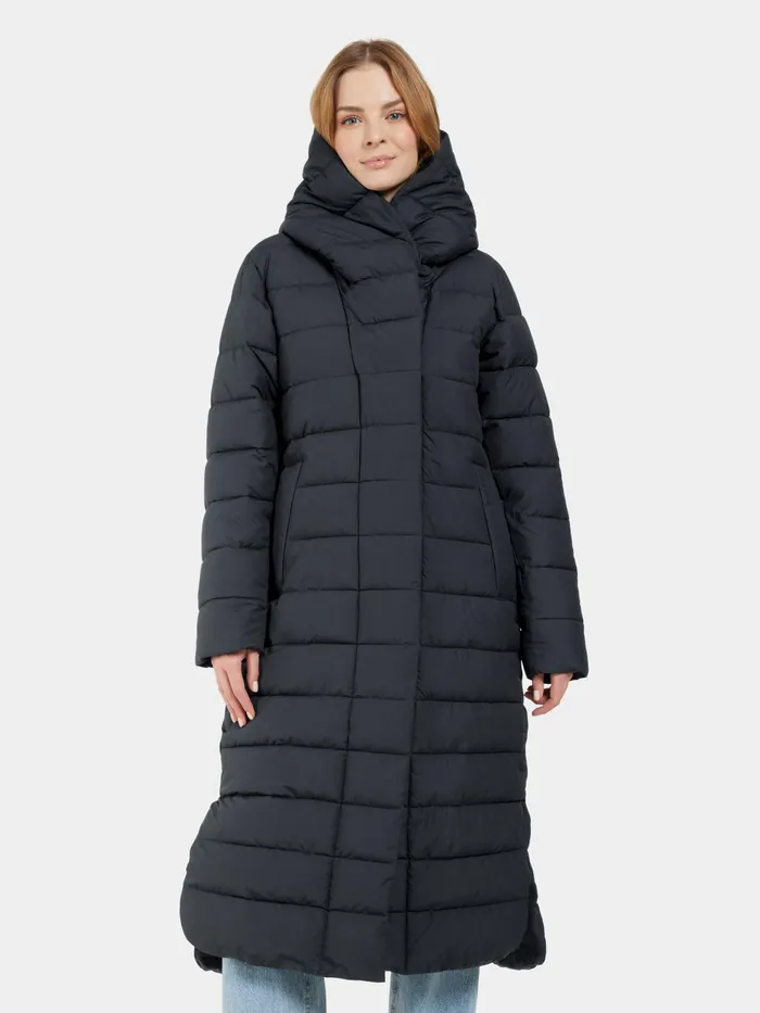 Women Stella Parka Long Dark Night Blue Didriksons Autumn Jackets