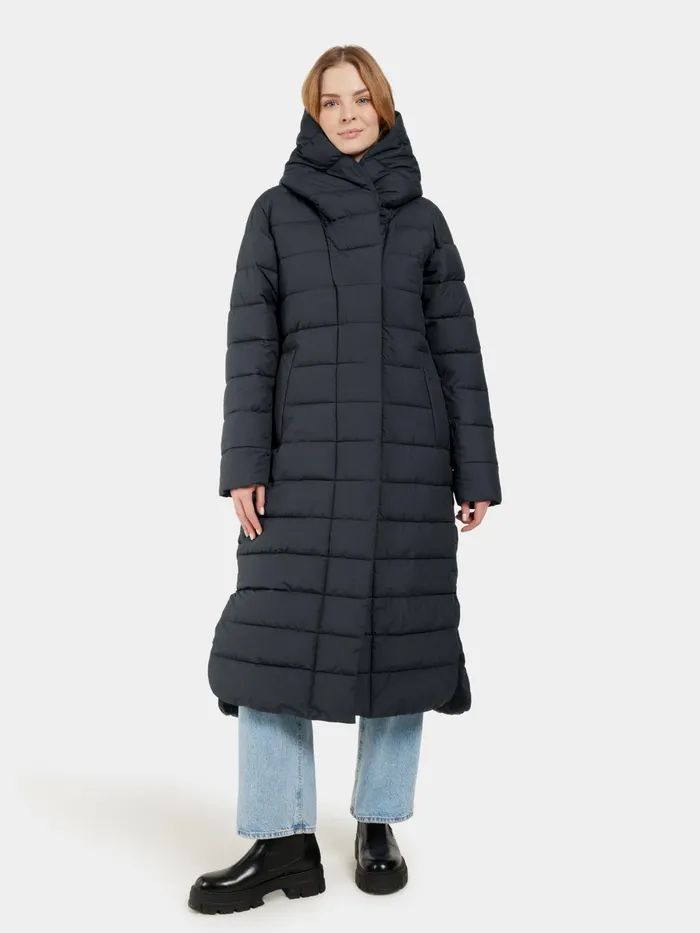 Women Stella Parka Long Dark Night Blue Didriksons Autumn Jackets