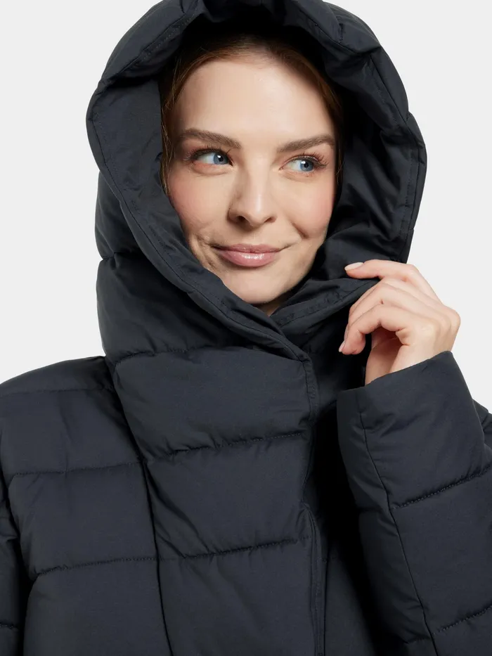 Women Stella Parka Long Dark Night Blue Didriksons Autumn Jackets
