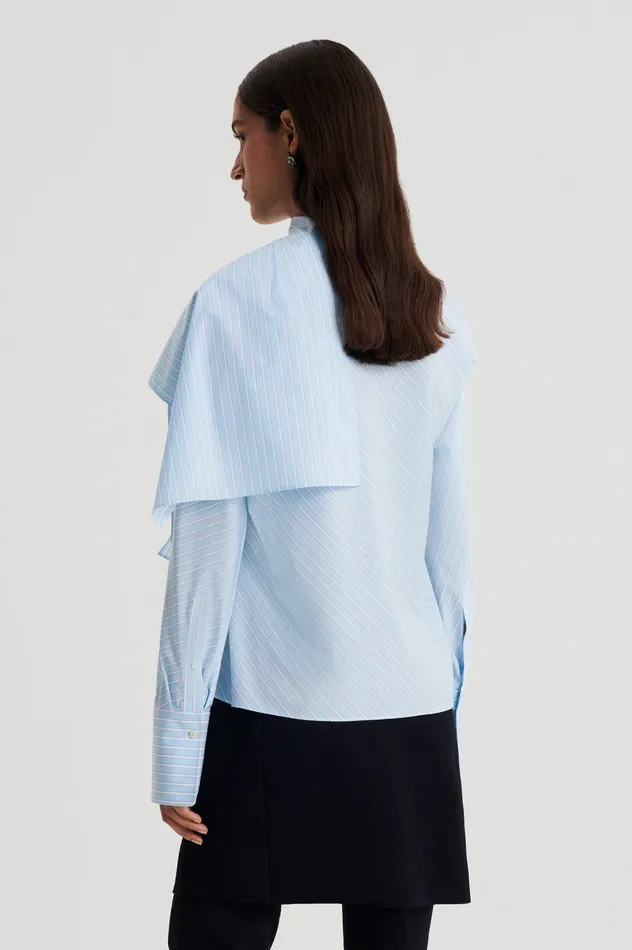Women STRIPE CRAVAT SHIRT PALEBLUE Shirts Scanlan Theodore Women STRIPE CRAVAT SHIRT PALEBLUE Shirts Scanlan Theodore