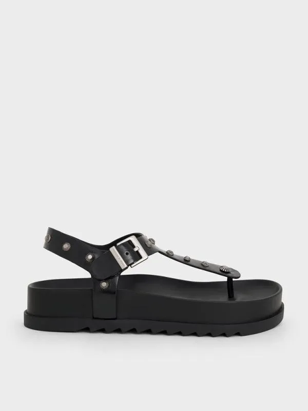 Women Studded HeartEmbellished Thong Sandals 8211 Black CHARLES and KEITH Sandals Women Studded HeartEmbellished Thong Sandals 8211 Black CHARLES and KEITH Sandals
