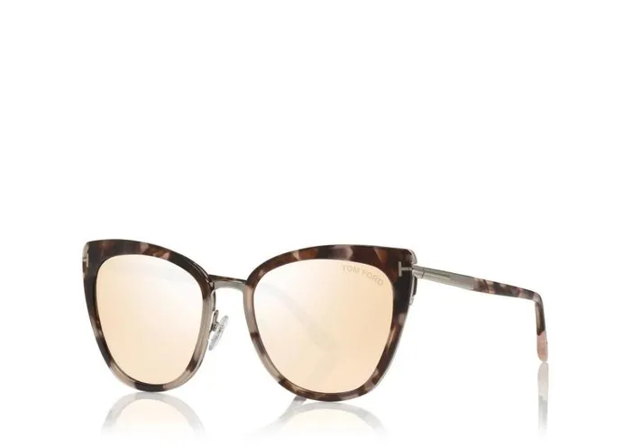 Women SUNGLASSES Tom Ford Simona Sunglasses Dark Havana Silver Women SUNGLASSES Tom Ford Simona Sunglasses Dark Havana Silver
