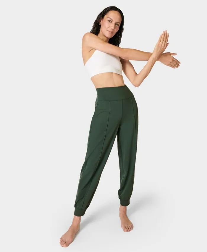 Women Super Soft Jogger Trek Green Sweaty Betty Trousers